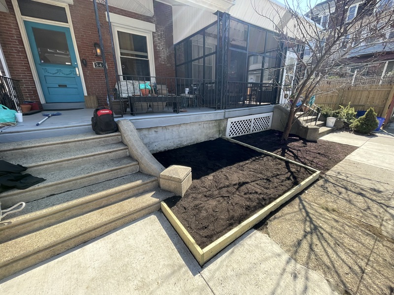 Fresh soil from Underdog Supply for this West Philly yard